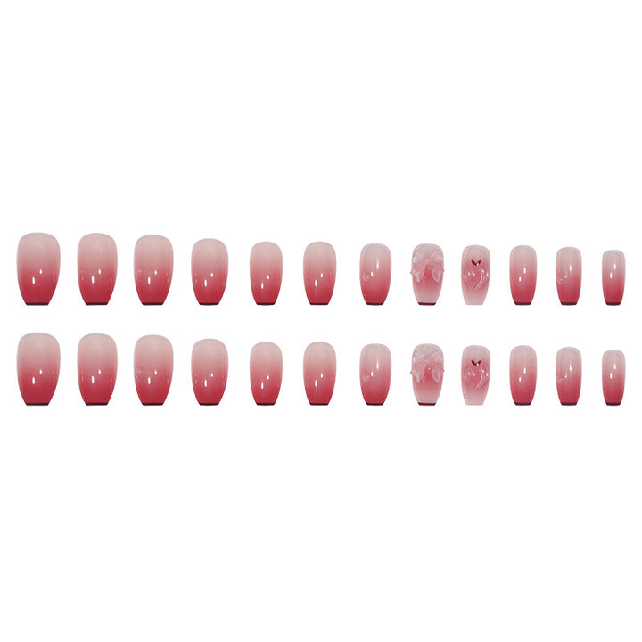 Elegant Long Press-On Nails with Floral Accents Stornfield