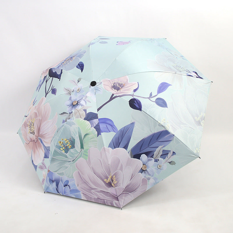 Ladies folding umbrella with artistic flower pattern Stornfield