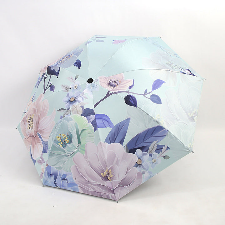 Ladies folding umbrella with artistic flower pattern Stornfield