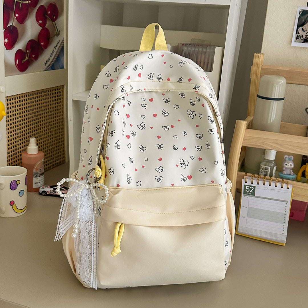 Stylish Heart-Printed Backpack Stornfield