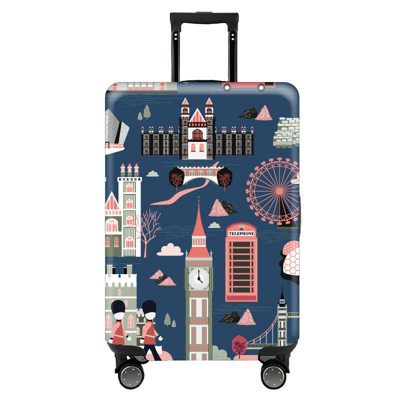 Women's hard-shell suitcase with colorful travel motif Stornfield