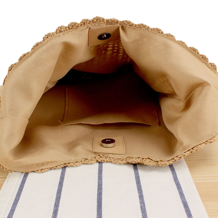 Fashionable shoulder bag with unique wooden handles Stornfield