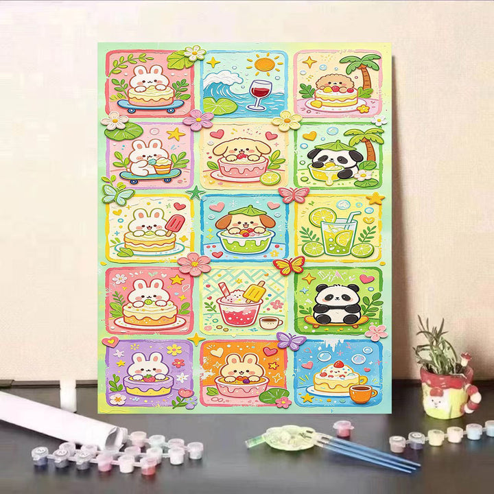 Colorful Animal-Themed DIY Paint by Numbers Kit Stornfield