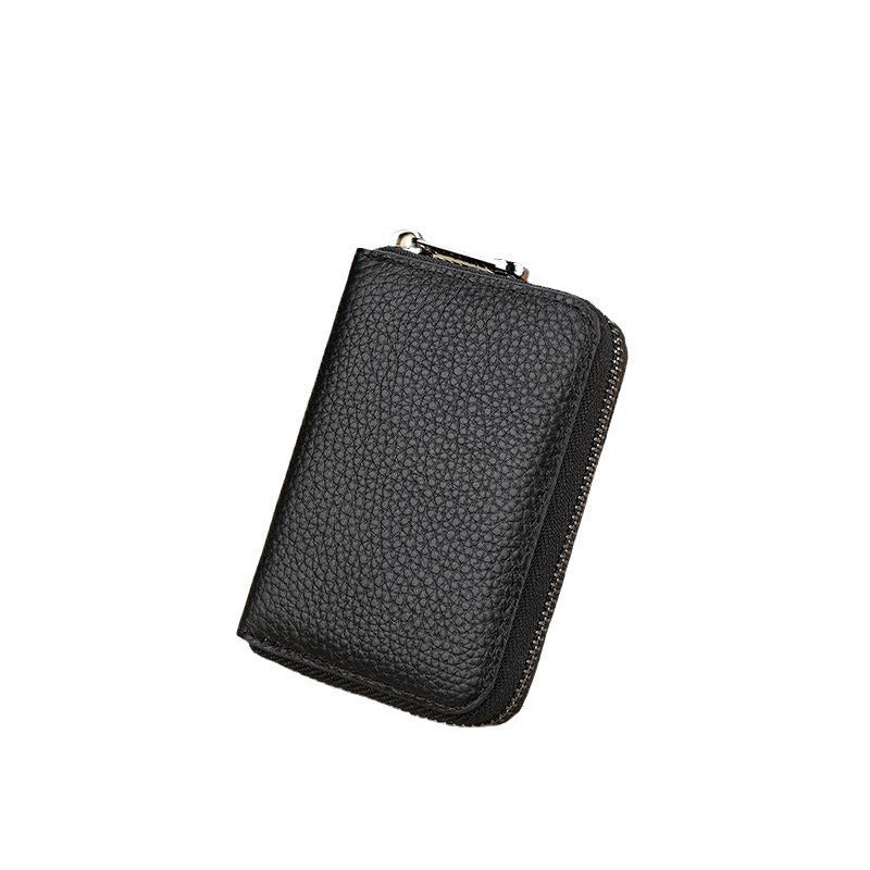 Sleek Zippered Leather Credit Card Holder Stornfield