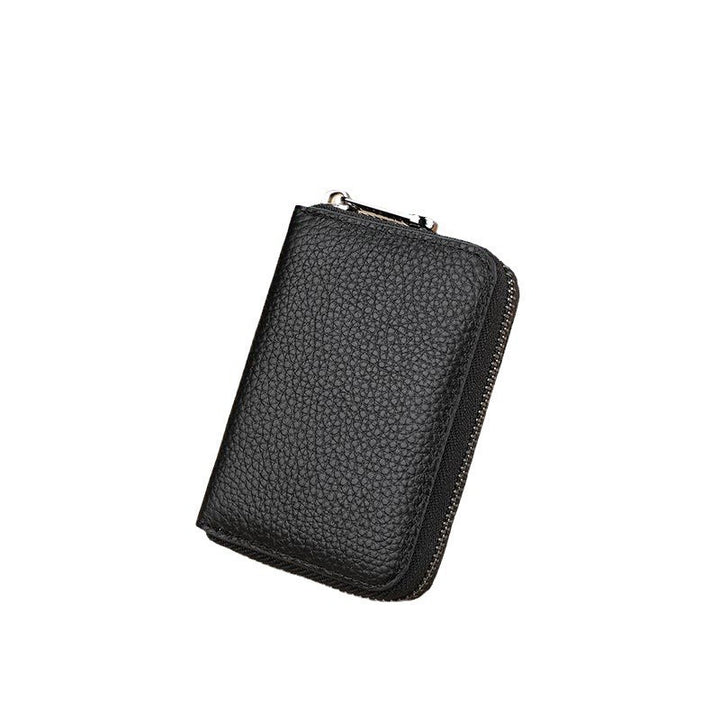 Sleek Zippered Leather Credit Card Holder Stornfield