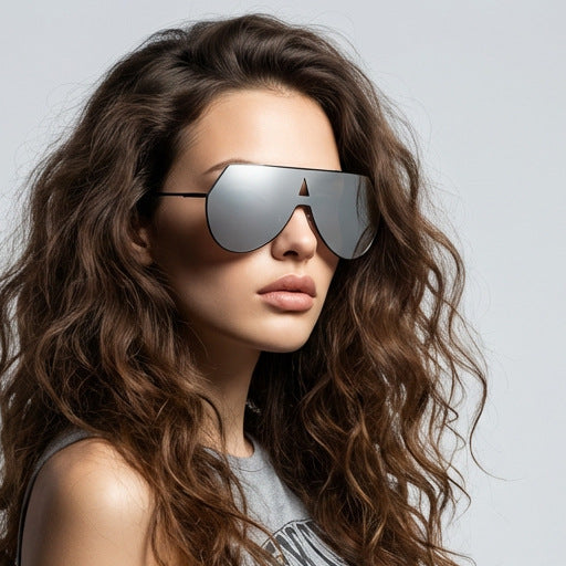 Women's futuristic oversized sunglasses with protective metal frame Stornfield