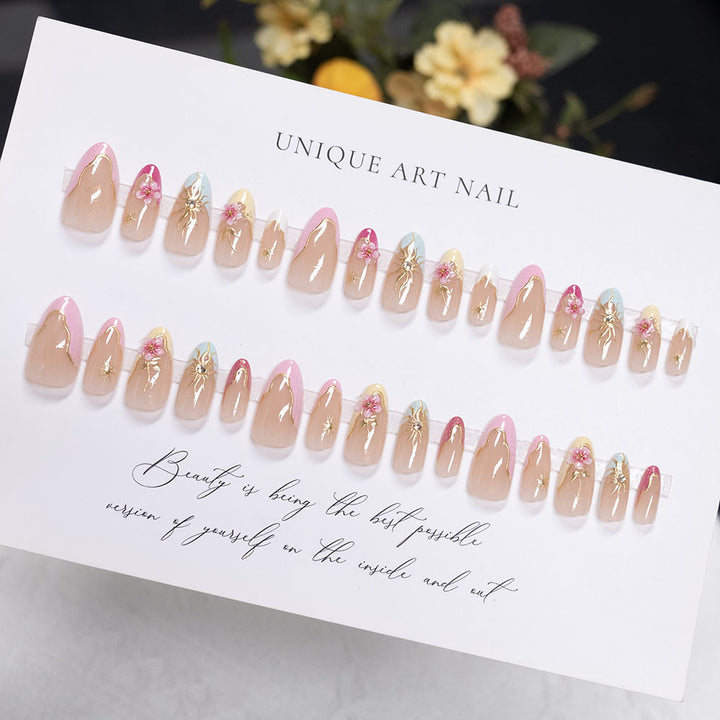 Artistic Floral Design Press-On Nails