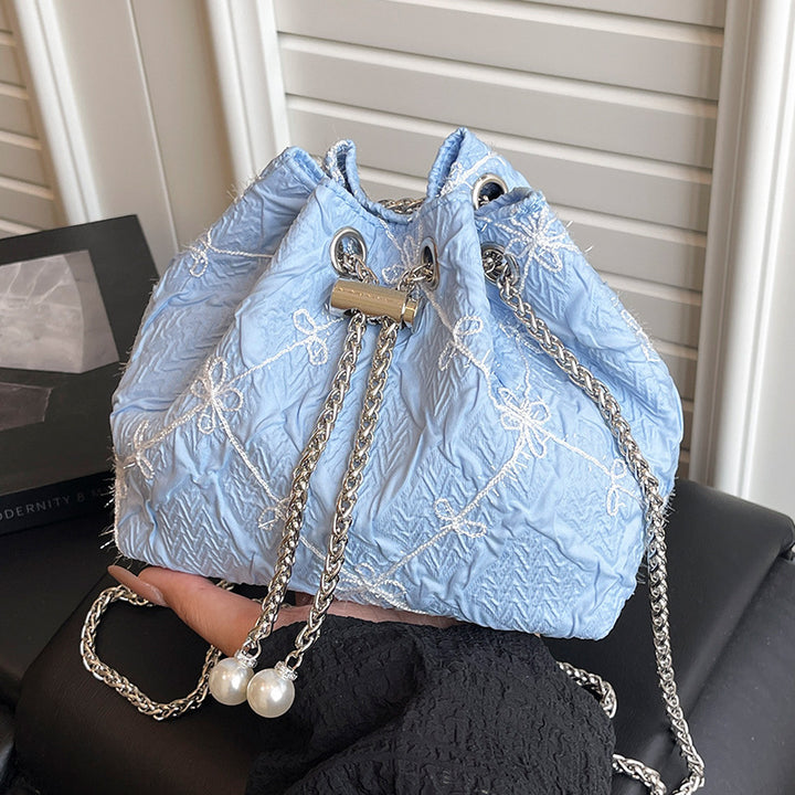 Elegant Drawstring Satin Handbag
