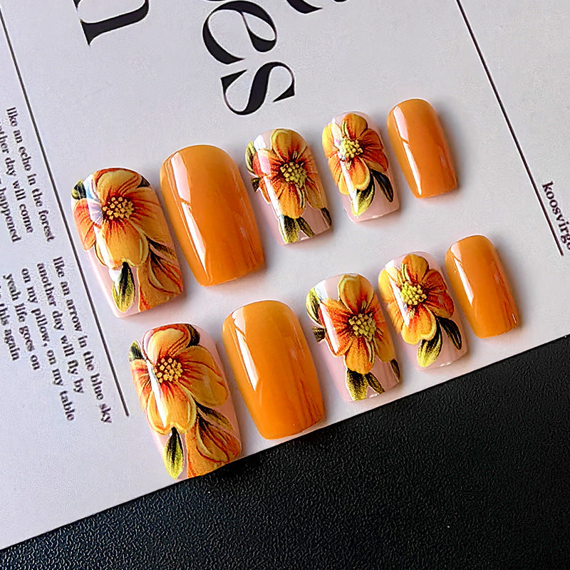 Artificial nails with floral design Stornfield