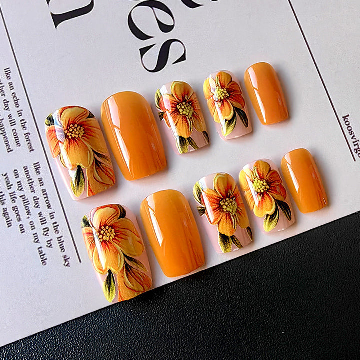 Artificial nails with floral design Stornfield