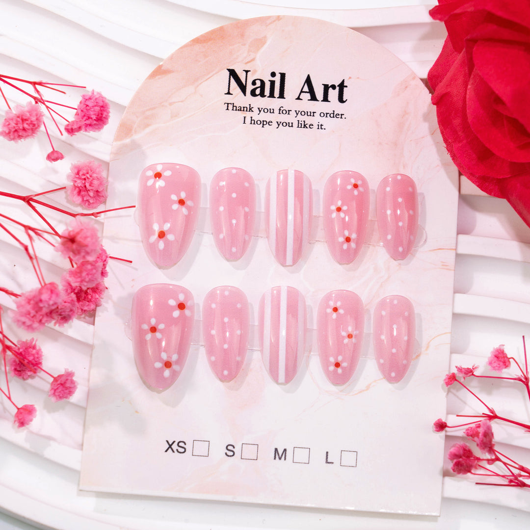 Elegant Floral Design Press-On Nail Art Set Stornfield