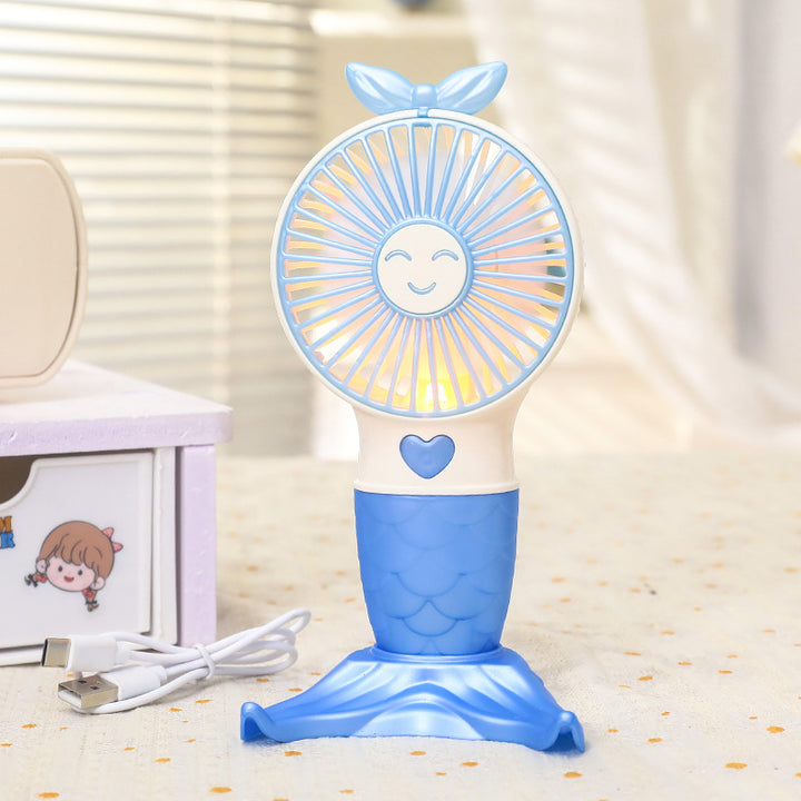 Women Portable Handheld Fan with Mermaid Design Stornfield