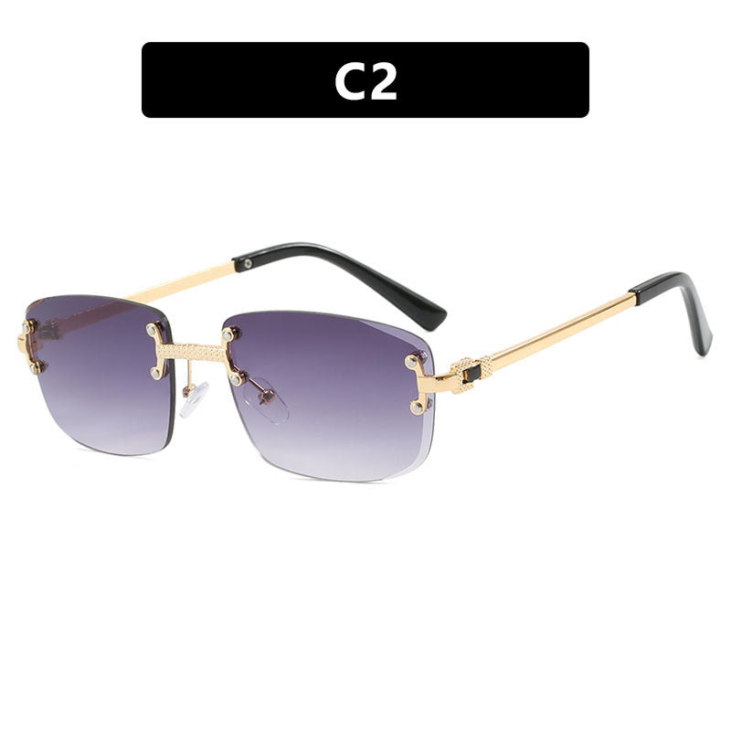 Women's elegant square sunglasses with transparent lenses and high-quality metal frame Stornfield