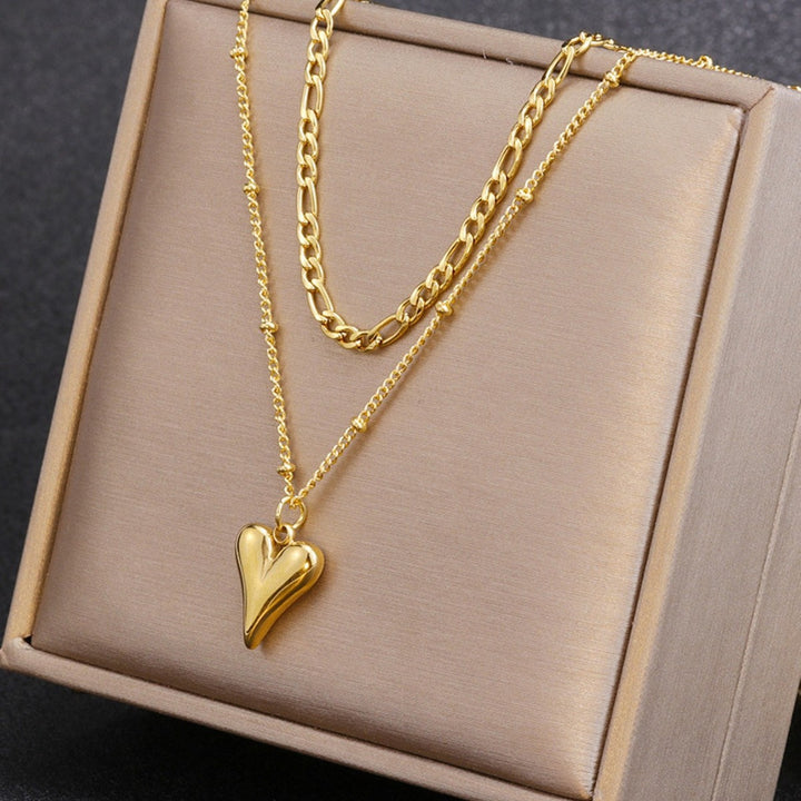 Layered Heart Pendant Necklace Stornfield 1787044446