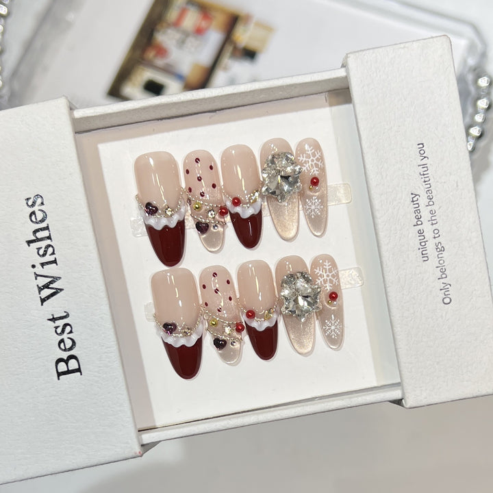 Festive-Themed Press-On Nail Art Set Stornfield