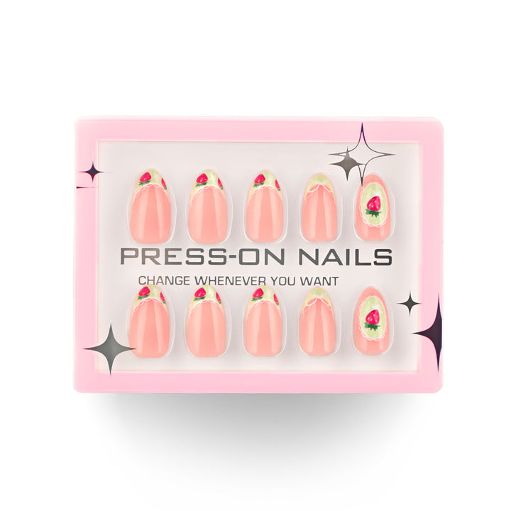 Artificial Press-On Nails with Floral Design Stornfield