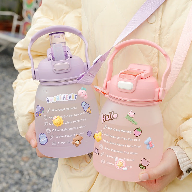 Women’s large water bottle with motivating time display Stornfield