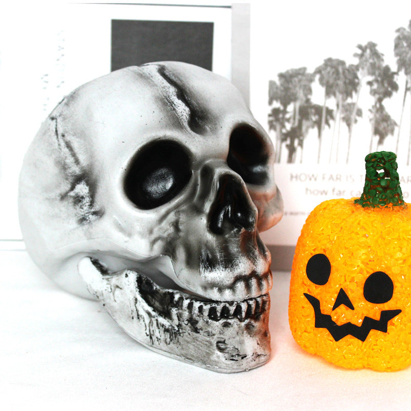 Decorative Halloween Skull and Pumpkin Set Stornfield