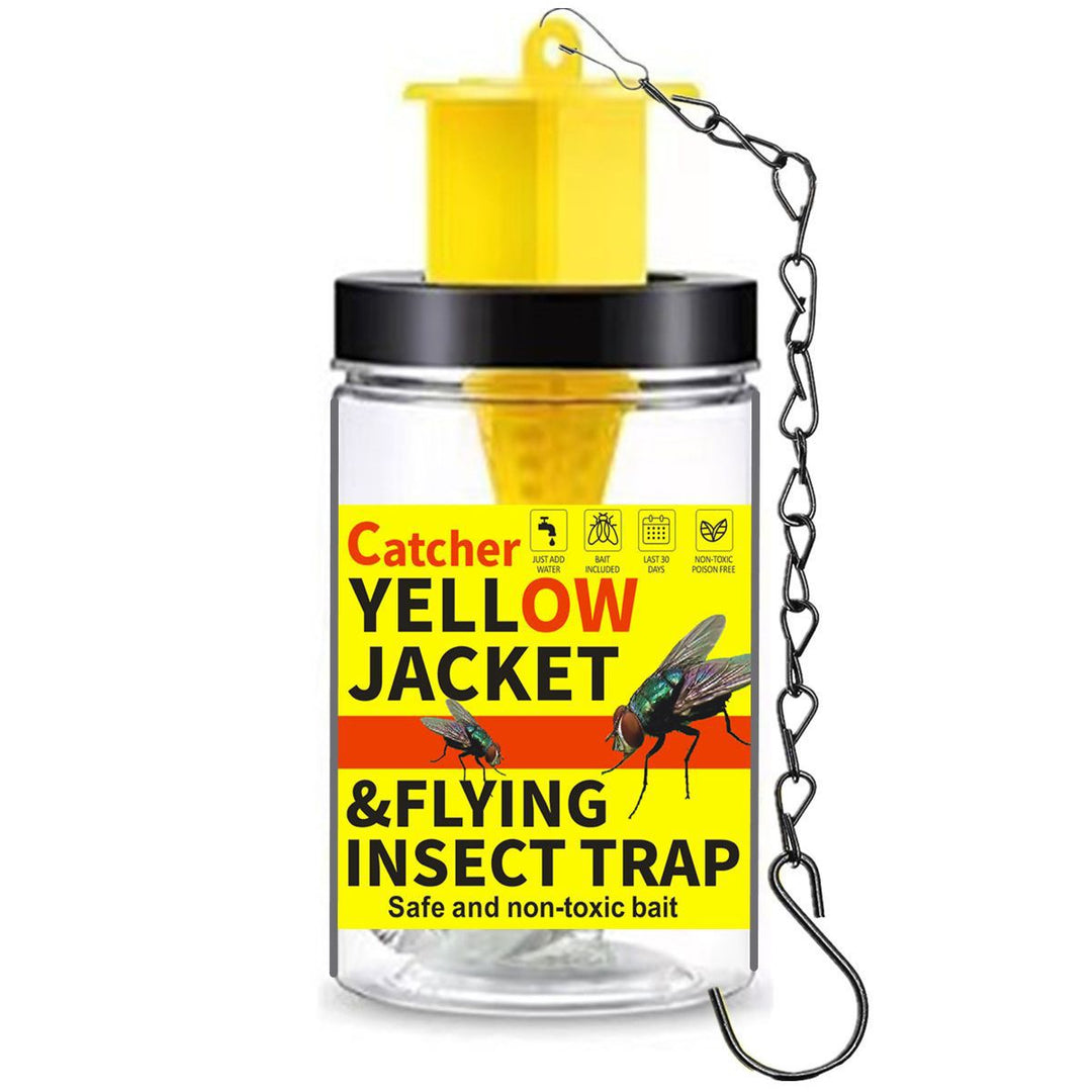 Hanging Refillable Wasp and Flying Insect Trap with Non-Toxic Bait Reservoir Stornfield