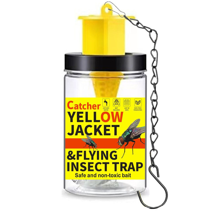 Hanging Refillable Wasp and Flying Insect Trap with Non-Toxic Bait Reservoir Stornfield