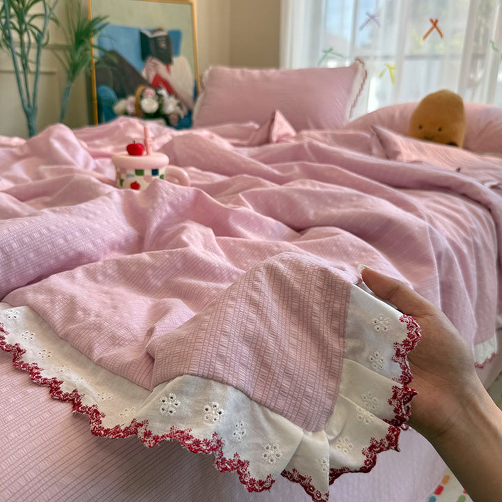 Women's bedspread with elegant lace embellishments and fine cotton surface Stornfield