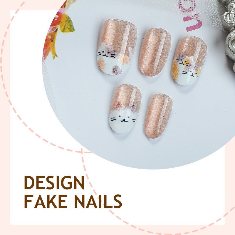 Creative nail art set with cute animal motifs and glitter accents Stornfield