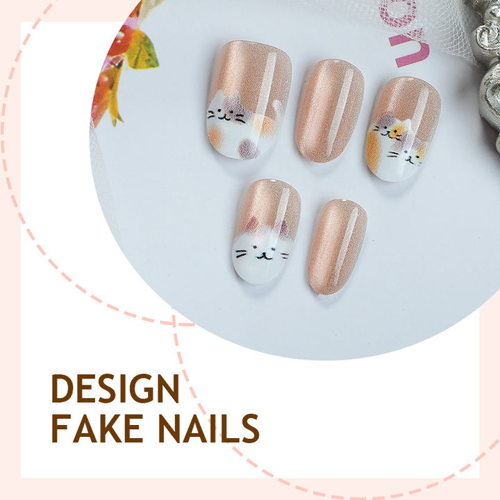 Creative nail art set with cute animal motifs and glitter accents Stornfield
