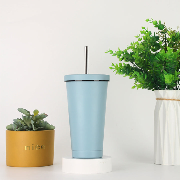 Women's stainless steel drinking cup with straw Stornfield