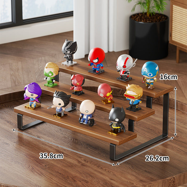 Tiered Wooden Pop Figure Display Organizer