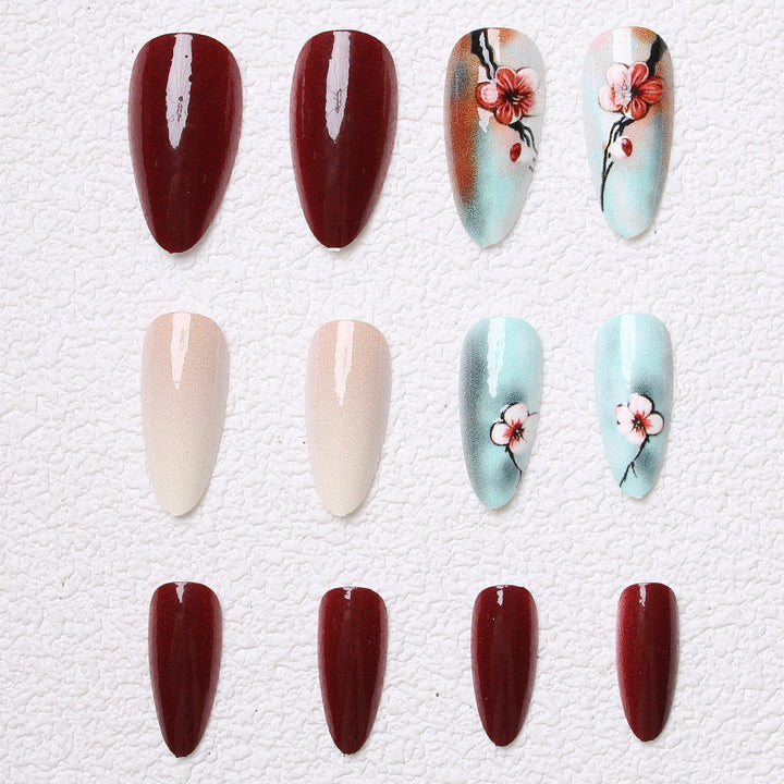 Artistic Floral Press-On Nail Designs Stornfield