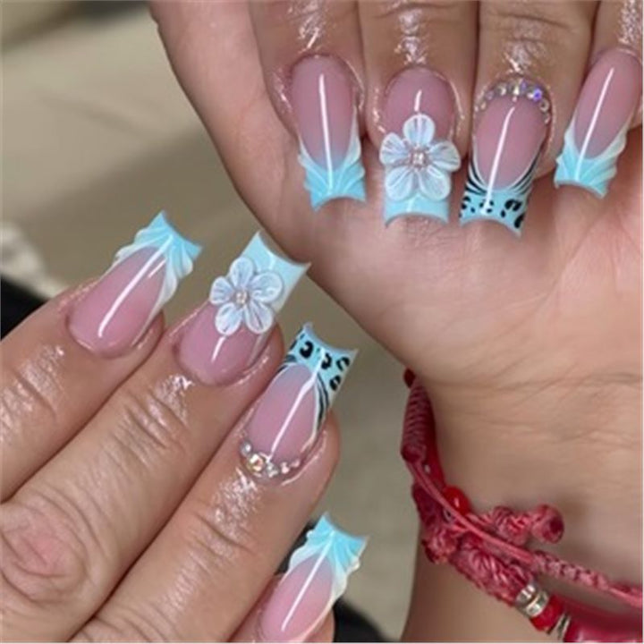 Artistic Press-On Nail Set with Premium Embellishments Stornfield