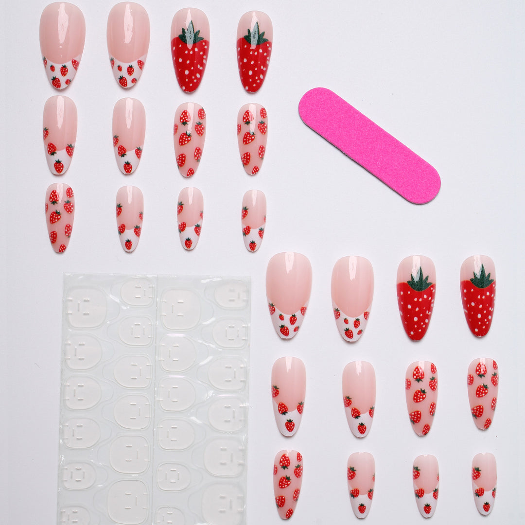Artificial nails with strawberry design Stornfield