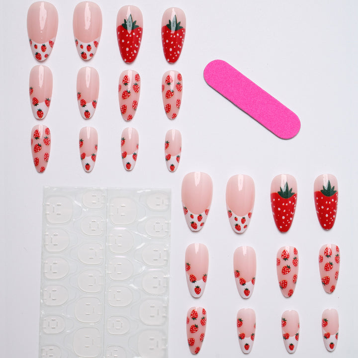 Artificial nails with strawberry design Stornfield