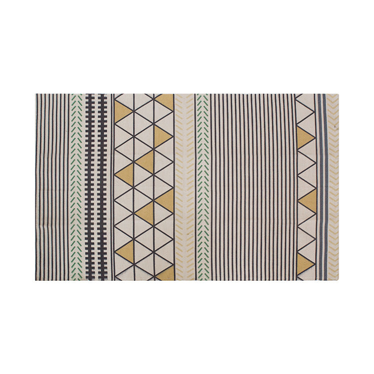 Flat-woven rectangular rug for living and entrance areas with quatrefoil pattern Stornfield