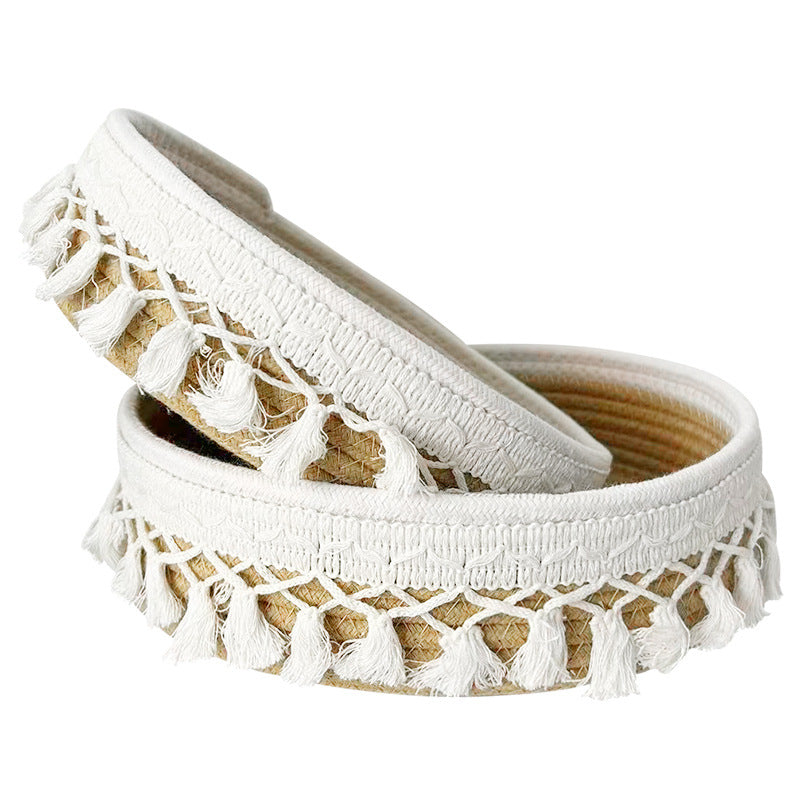 Women Decorative Storage Basket with Tassels Stornfield