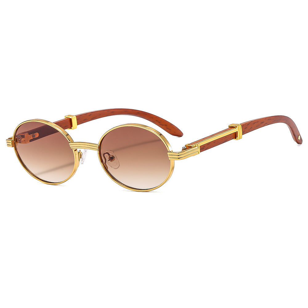 Vintage-Inspired Circular Sunglasses with Luxurious Golden Accents Stornfield