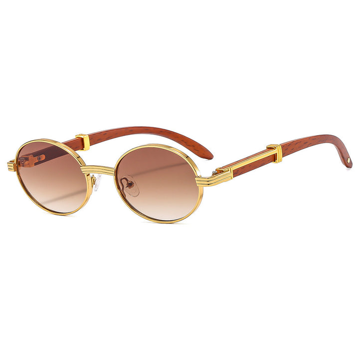 Vintage-Inspired Circular Sunglasses with Luxurious Golden Accents Stornfield