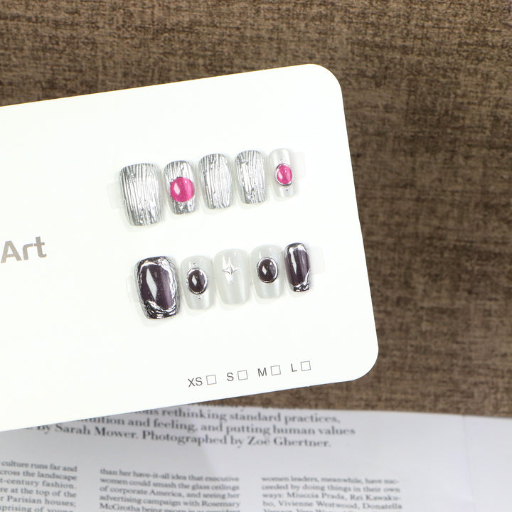 Artistic Textured Press-On Nail Set Stornfield
