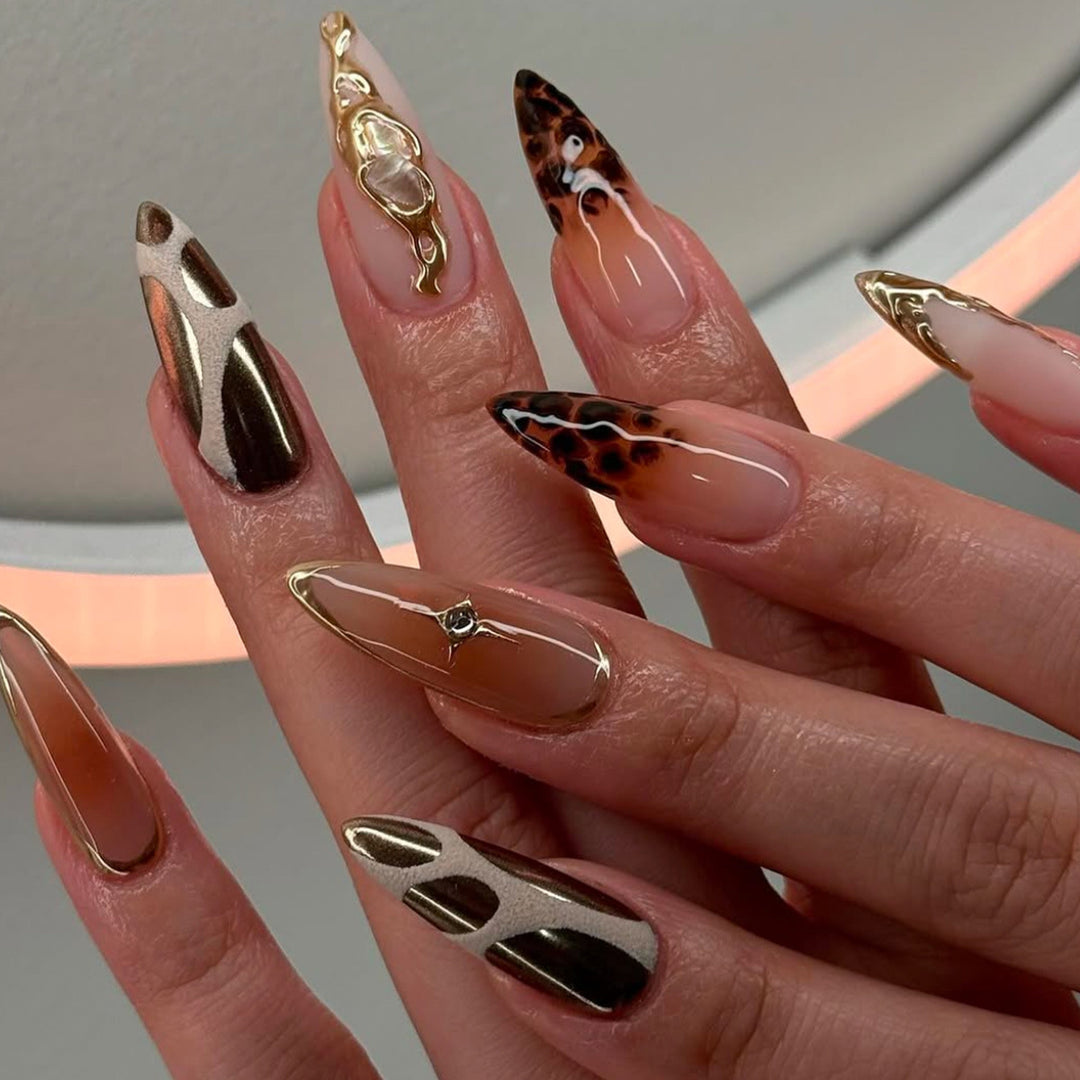 Premium Stiletto Nail Extensions with Artistic Design Stornfield