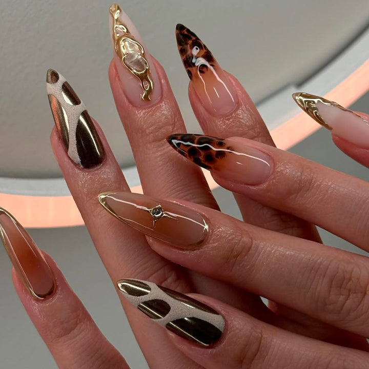 Premium Stiletto Nail Extensions with Artistic Design Stornfield