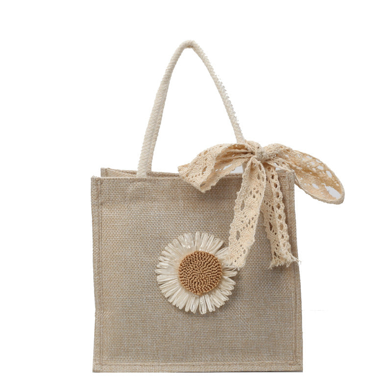 Elegant Floral Accent Handcrafted Tote