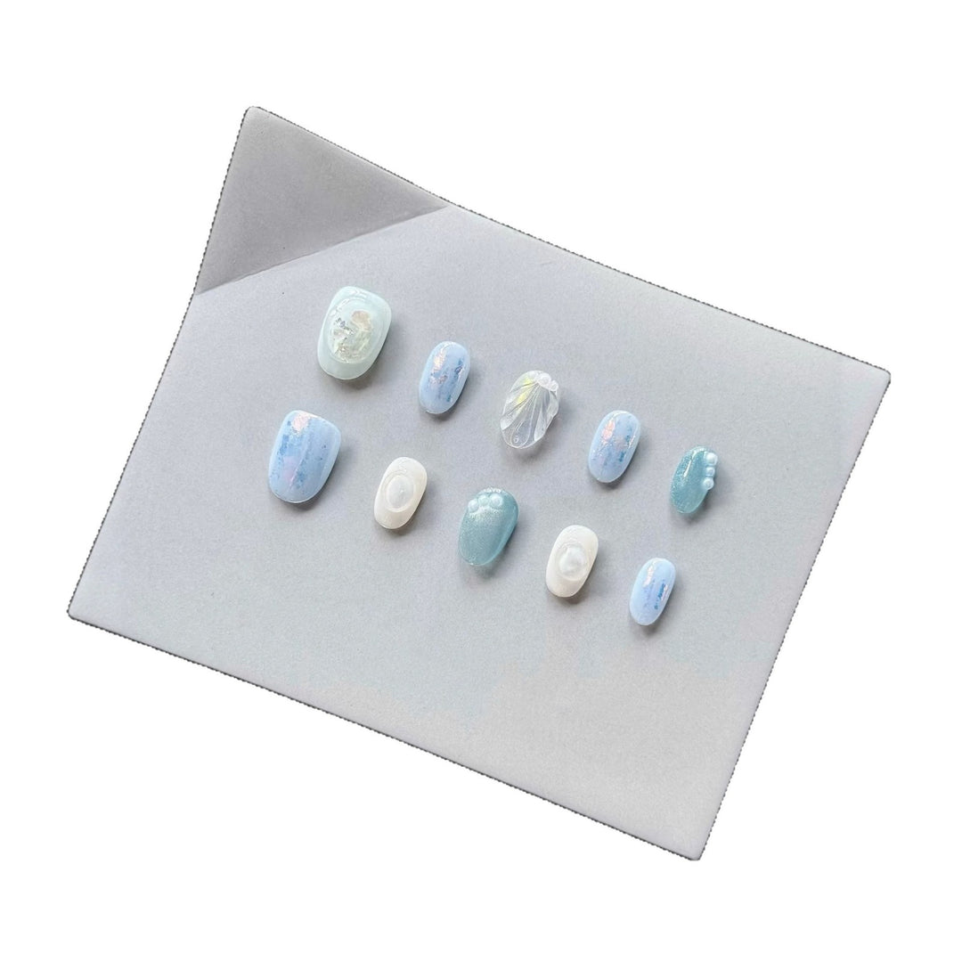 Decorative Press-On Nail Art Set with Unique Textures