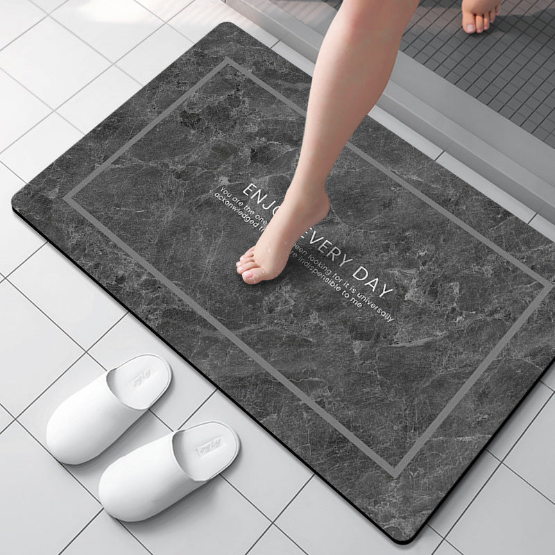 Marble Patterned Bath Mat