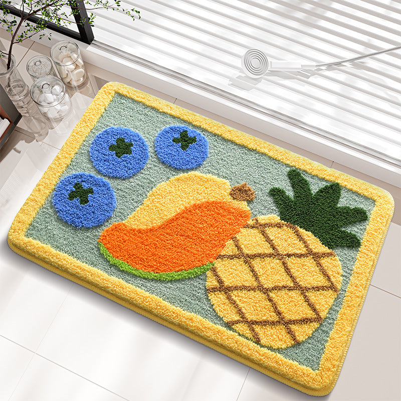 Fruit-Themed Plush Bath Mat
