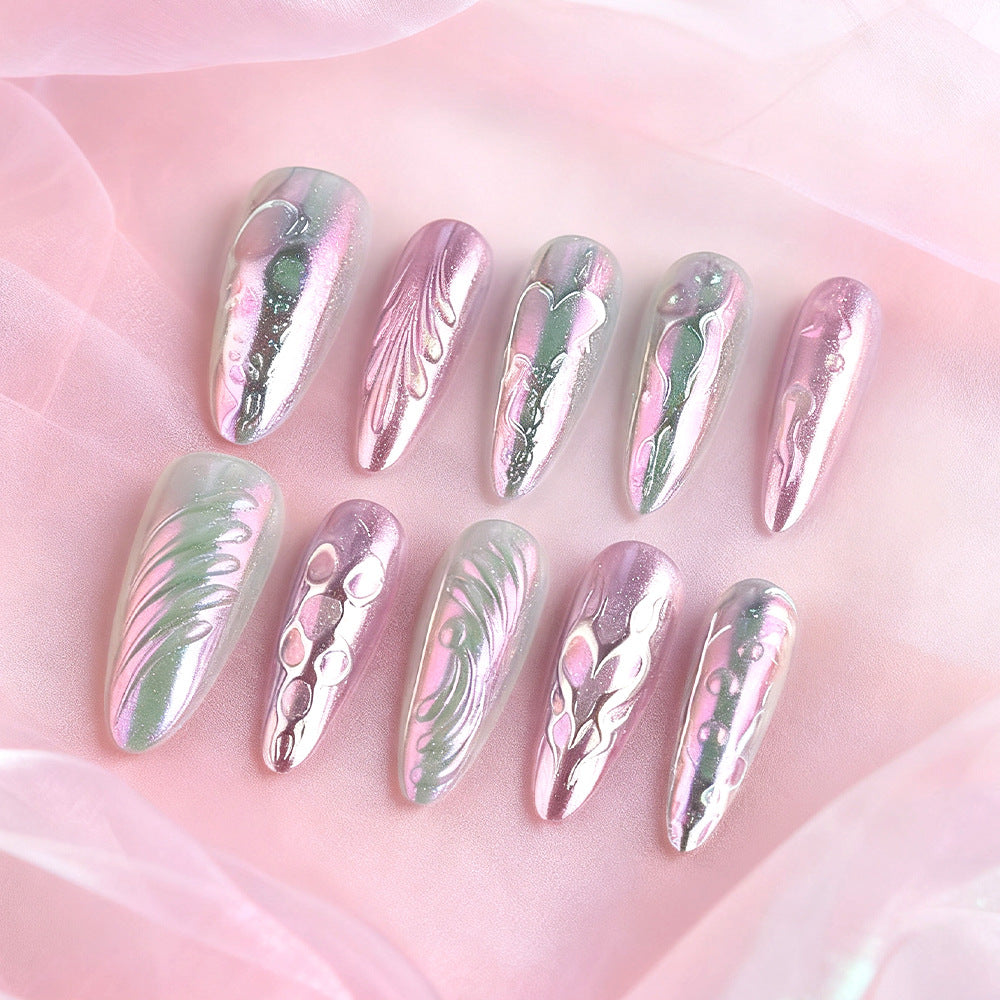 Artistic Metallic Gel Nail Art Design Stornfield