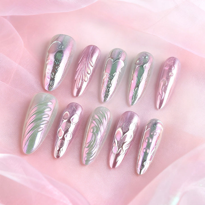 Artistic Metallic Gel Nail Art Design Stornfield