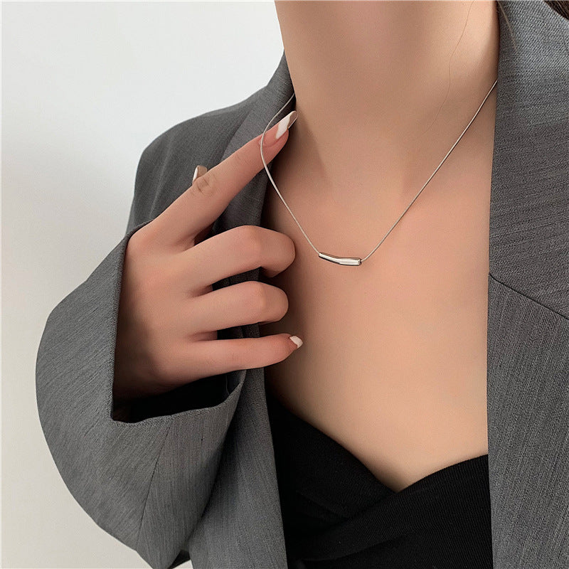 Sleek Minimalist Silver Pendant Necklace Stornfield