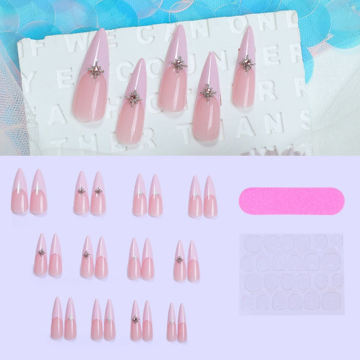 Artificial nail set with delicate mandala patterns and elegant accents Stornfield