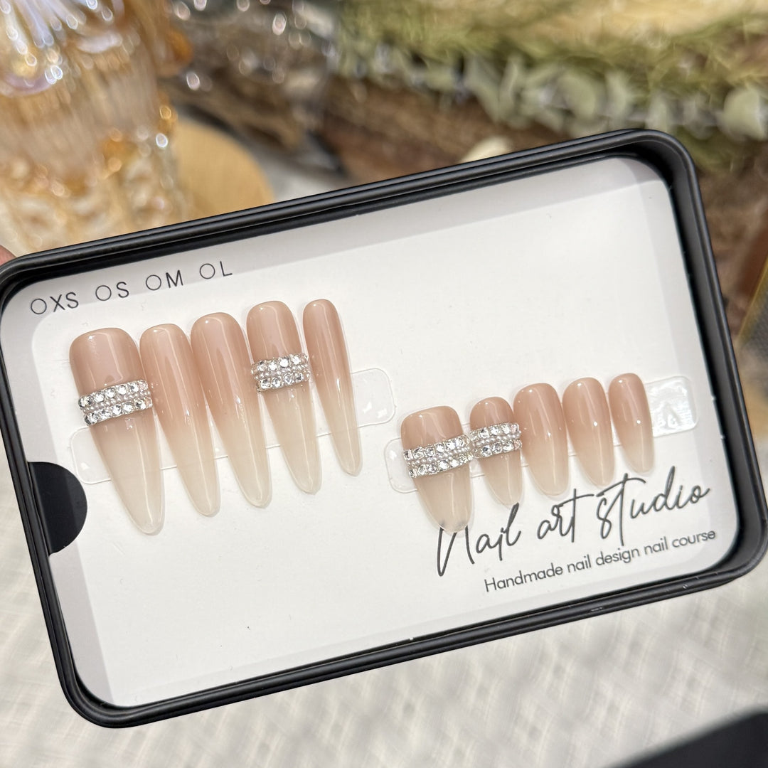 Stiletto Nail Art Tips with Rhinestone Accents Stornfield