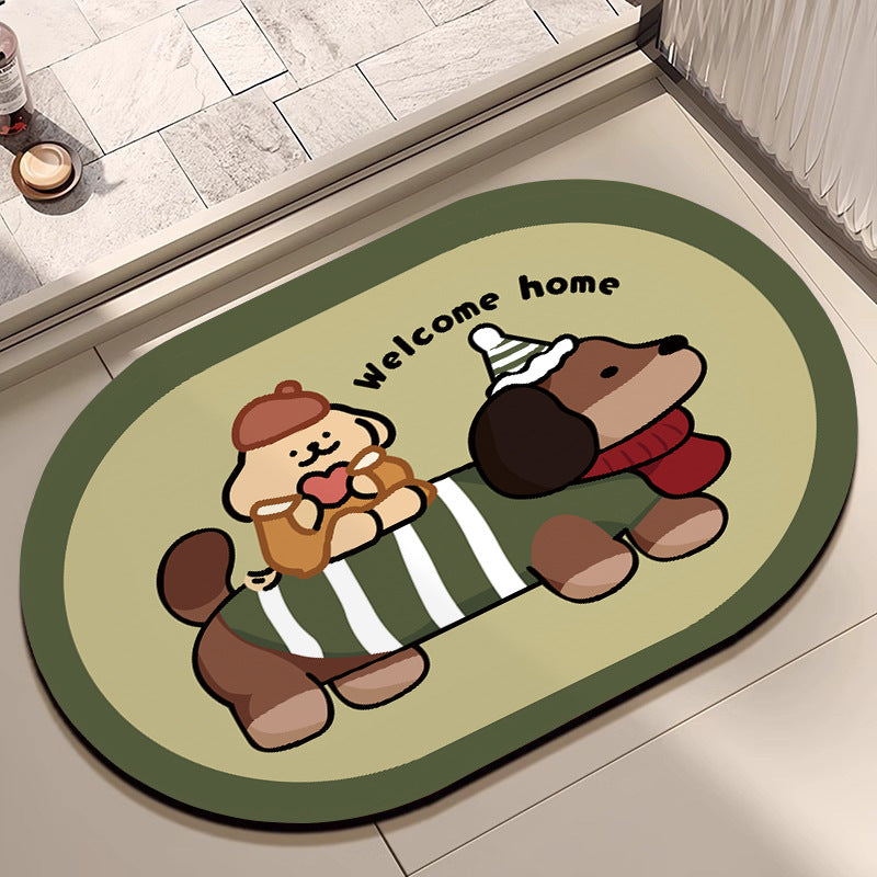 Cute Cartoon Dog Bath Mat Stornfield
